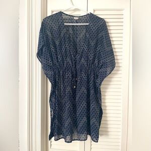 Merona Dark Blue and White Patterned Swimsuit Cowerup